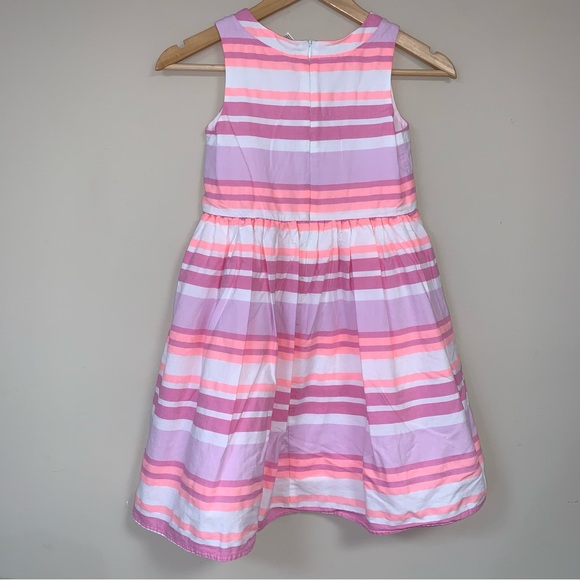 Osh Kosh Dress 10 Stripe Fit & Flare Pink White Party Holiday Formal Photoshoot - Picture 4 of 7